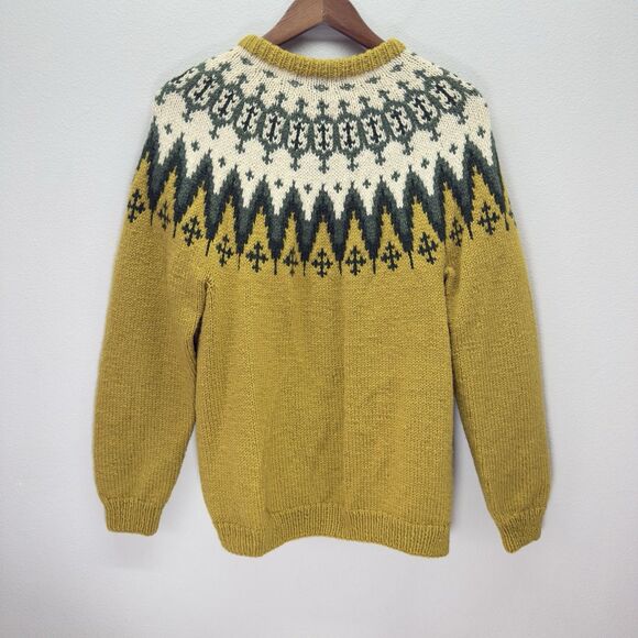 Saga Knit Fair Isle Cardigan Women’s Medium Nordic Wool Lodge Cabin Hand Knit - Picture 5 of 13